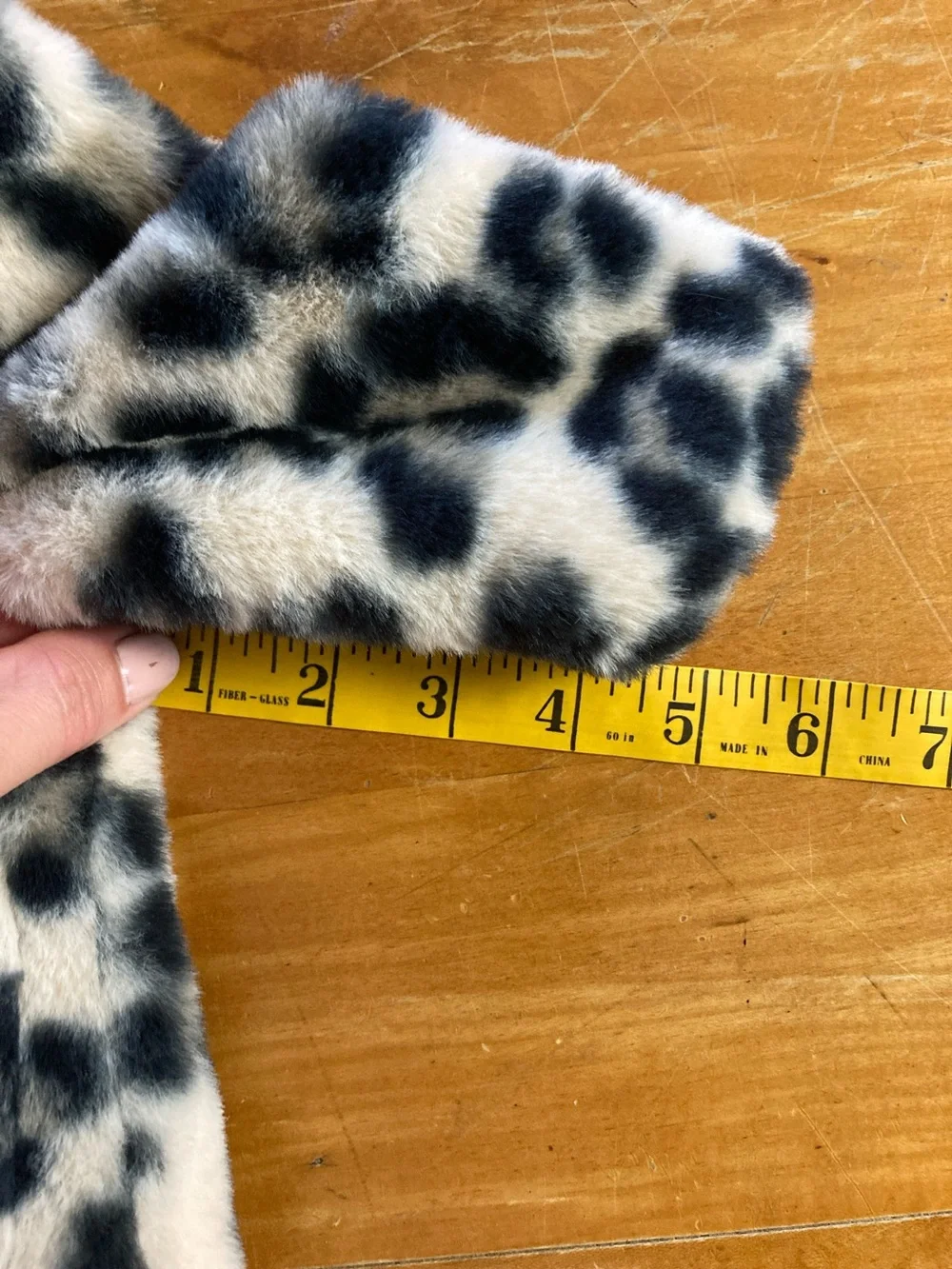 Old Navy Faux Fur Leopard Soft Toddler Jacket - Black & Cream